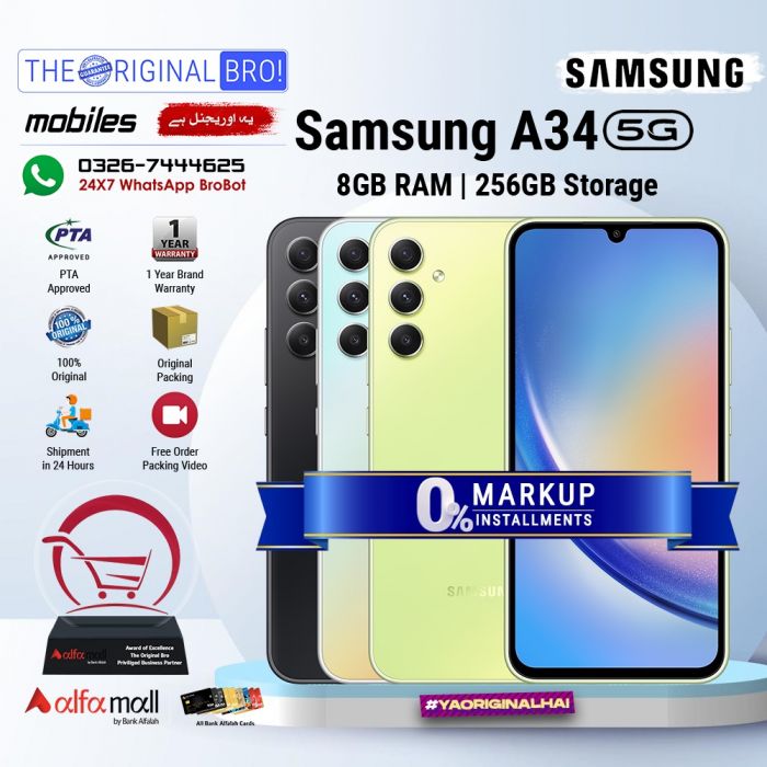 Samsung Galaxy A34 5G (8GB – 256GB) – Alfalah Electronics