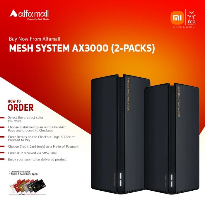 Xiaomi Mesh System AX3000 (2-Pack), On Installments
