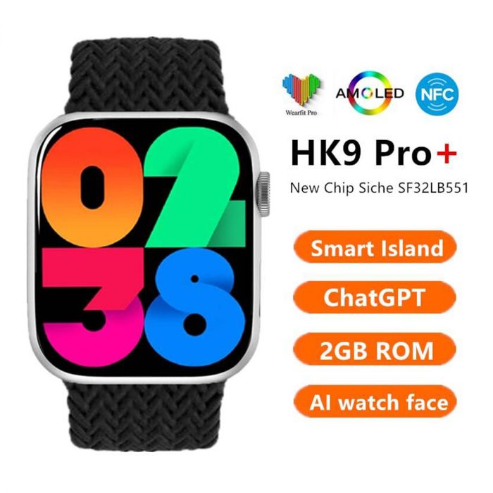 HK9 PRO Smart watch, 2.02 inch ((Super AMOLED)) Screen, Wireless Charging, NFC