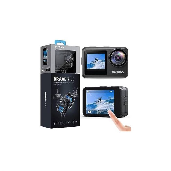 AKASO Brave 7 LE 4K30FPS 20MP WiFi Action Camera with Touch Screen EIS 2.0  Zoom Remote Control 131 Feet Underwater Camera with 2X 1350mAh Batteries