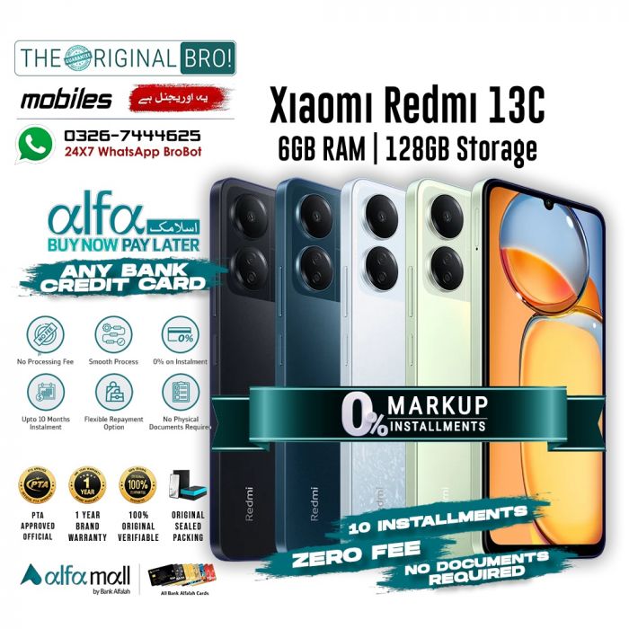 XIAOMI REDMI 13C 6GB/128GB BOX PACk ایک ایڈ میں سب کی پرائس - Mobile Phones  - 1081115986