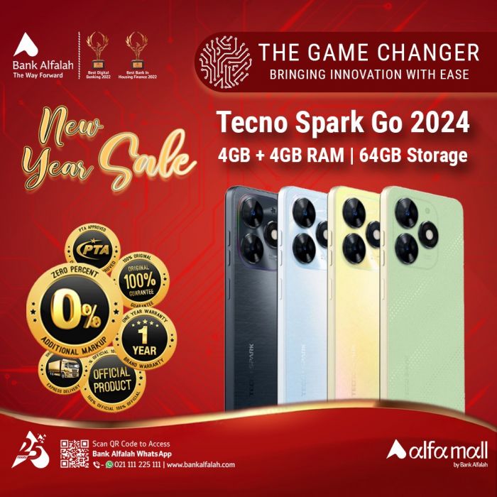 Tecno Spark Go (2024)  4GB-64GB - Karachi Electronics