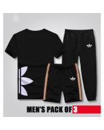Pack of 3 Black Stylish Printed Set for Men