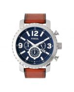 Fossil Men’s Quartz Leather Strap Blue Dial 45mm Watch BQ2126 On 12 Months Installments At 0% Markup
