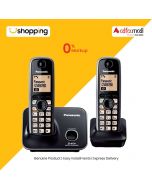 Panasonic 2.4GHz Digital Twin Cordless Phone Black (KX-TG3712) - On Installments - ISPK-0106