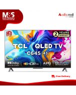 TCL 43C645 43″ QLED 4K Google TV (2023), Miracast, Voice Control, 60Hz Refresh Rate, Bluetooth - On Installments