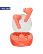 Ronin R-520 Earbuds - Bluetooth V5.3 - Upto 7 hours play time wireless earbuds - IPX4 water-resistant - Active Gaming mode - ENC touch control earbuds - ON INSTALLMENT (Orange)