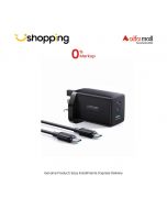 Joyroom Gan Ultra 65W Fast Charger With Type C To C Cable Black (TCG01) - On Installments - ISPK-0145