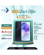 Samsung A55 5G 8+8gb 256gb On Easy Installments (12 Months) with 1 Year Brand Warranty & PTA Approved With Free Gift by SALAMTEC & BEST PRICES-12 Months (0% Markup)-blue