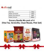 Grocery Bundle Mix pack of 4 (Vital Tea, Vermicillie, Chaat Masala, Pink Salt) - Delivery for KHI only
