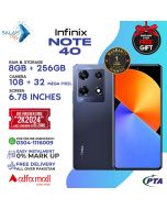 Infinix Note 40 8GB 256Gb On Easy Installments (12 Months) with 1 Year Brand Warranty & PTA Approved With Free Gift by SALAMTEC & BEST PRICES