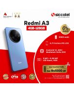 Redmi A3 4GB-128GB | 1 Year Warranty | PTA Approved | Monthly Installment By Siccotel Upto 12 Months