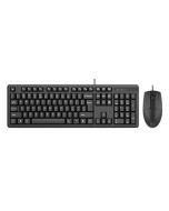 A4tech USB Wired Keyboard & Mouse Black (KK-3330S) - ISPK-0065