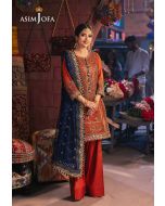 AJKK-10 EMBROIDERED CHIFFON 3 PCS chamkeeli BY ASIM JOFA 