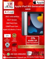 Apple iPad 9th Generation | 10.2 INCH Retina Display | 64 GB | WIFI On Easy Monthly Installments By ALI's Mobile