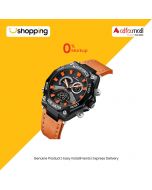 Naviforce Dual Time Edition Watch For Men Brown (NF-9220-5) - On Installments - ISPK-0139