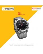 Naviforce Mesh Band Dual Time Edition Watch For Men - Silver (NF-9153-3) - On Installments - ISPK-0139