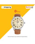 Naviforce Roman Number Date Edition Watch For Men Brown (NF-9126-2) - On Installments - ISPK-0139