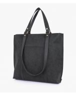 RTW Creation - Black mocha suede double-handle tote