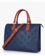 RTW Creation - Blue and rust on-the-go handbag