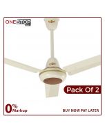 Super Asia AC DC Jazz Plus Modle Fan 56 Inch 35 watts Pack Of 2 Ceiling Fan Inverter Brand Warranty Other Bank