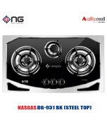 Nasgas DG-931 BK Steel Top Built In Hob Heavy Gauge Double Shade Non Magnet On Installments