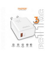 FASTER FC-11QC 20W FAST MOBILE CHARGER QUALCOMM QC 3.0A WITH ANDROID CABLE - 3A FAST CHARGING - ON INSTALLMENT