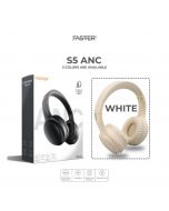 FASTER S5 ANC Over-Ear Wireless Headphones with Active Noise Canceling Plus Hi-Res Audio Stereo and Deep Bass Sound (White) - Premier Banking