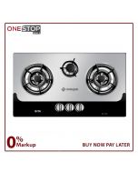 Nasgas DG-111 BK Steel Top Built In Hob Auto ignition Large Prime Burners Non Stick On Installments By OnestopMall