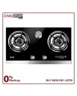 Nasgas DG-GN2 Glass Top Built In Hob Auto ignition Non Stick Large size prime Burners On Installments By OnestopMall