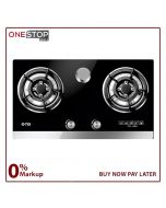 Nasgas DG-GN2 Glass Top Built In Hob Auto ignition Non Stick Large size prime Burners Other Bank BNPL