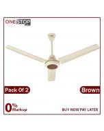 Super Asia Jazz Plus Model AC DC 56 Inch (Pack Of 2) Inverter Ceiling Fan Pure Copper Wire On Installments By OnestopMall
