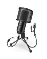 Fifine USB Desktop PC Microphone with Pop Filter for Computer and Mac (K683A) 