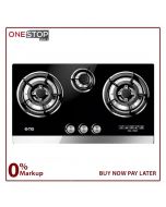 Nasgas DG-GN3 Glass Top Built In Hob Autoignition 2 Large Super Prime On Installments By OnestopMall