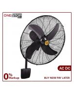 Super Asia AC DC Bracket Fan 24 Mega Long Lasting Motor Energy Efficient 3 Speed Button Operation Non Installments Organic