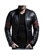 Black highstreeet biker jacket for men