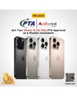 Official PTA Approval for iPhone 16ProMax on Installments by WOJOZO