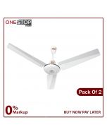 GFC Deluxe Double Plus AC DC Pack Of 2 Ceiling Fan 56 Inch Energy Efficient Electrical Non Installments Organic