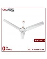 GFC Deluxe Model AC DC Pack Of 2 Ceiling Fan 56 Inch High quality paint Energy Efficient Electrical On Installments By OnestopMall