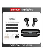 Original Lenovo TW60 Bluetooth Earphone Wireless Earphone With Mic Dual Stereo Noise Reduction Sports Gaming Music -  ON INSTALLMENT