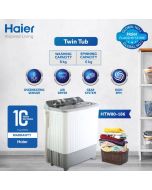 Haier HTW 80-186 8Kg Top Load Semi-Auto Twin Tub Washing Machine With Official Warranty On 12 Months Installments At 0% Markup