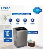 Haier HWM 150-1708 15Kg Top Load Fully Automatic Washing Machine With Official Warranty On 12 Months Installments At 0% Markup