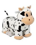 Kids Plush Rechargeable Cow Ride-Ons Car