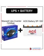 Maxwell Ups Inverter 720 Watt + Ags Battery 180