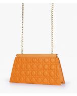 RTW Creation - Mustard quilted evening clutch with snap closure