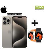 Apple iPhone 15 Pro Max - 256GB - Natural Titanium - PTA Approved - Dual Physical Sim (Installments) + Free Smart Watch