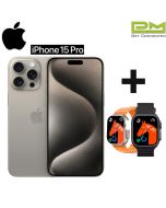 Apple iPhone 15 Pro - 256GB - Natural Titanium - PTA Approved - Dual Physical Sim (Installments) + Free Smart Watch