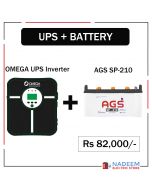 OMEGA UPS Inverter 800 Watts + AGS BATTERY 210 