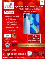 QMOBILE SMART BLAZE (4GB+4GB EXTENDED RAM & 64GB ROM) On Easy Monthly Installments By ALI's Mobile