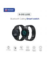 Ronin R-010 Luxe Metallic Finish Bluetooth Calling Smart Watch AMOLED +1 Free Strap with Every Watch (Black_Black) - ON INSTALLMENT - ON INSTALLMENT